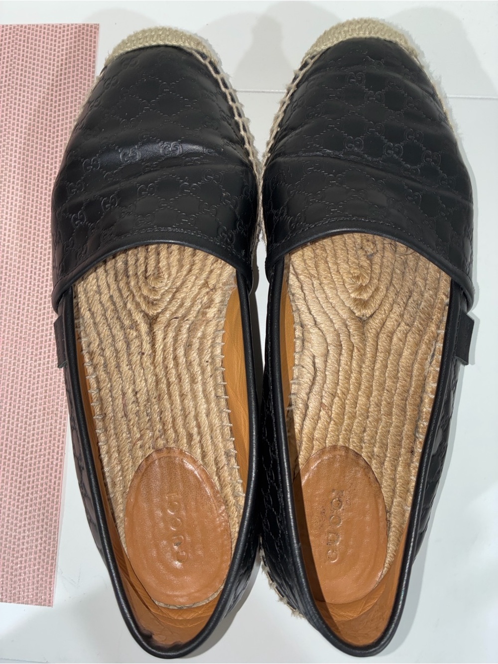 Gucci Black Leather GG Espadrilles - Picture 7 of 9